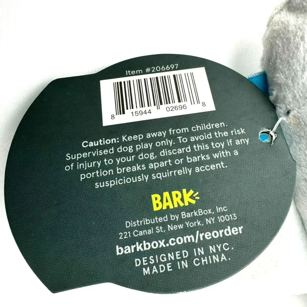 BARK BOX | NEW Spot the Imposter Medium Plush Dog‎ Toy Tube Squeaker Crinkle